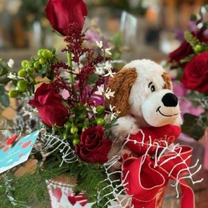 ARREGLOS ROSAS Y PELUCHE